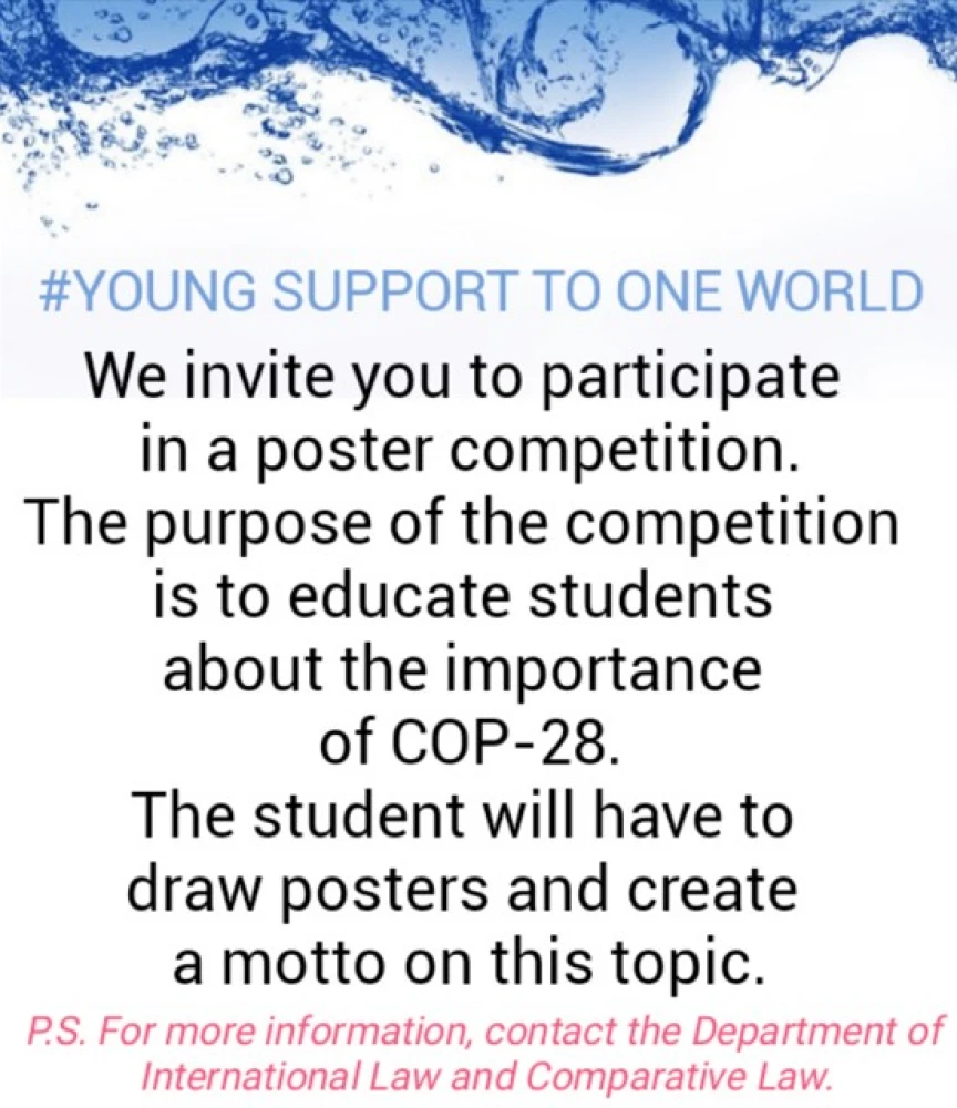 “YOUNG SUPPORT TO ONE WORLD” atly SURAT ÇEKMEK BÄSLEŞIGI surady