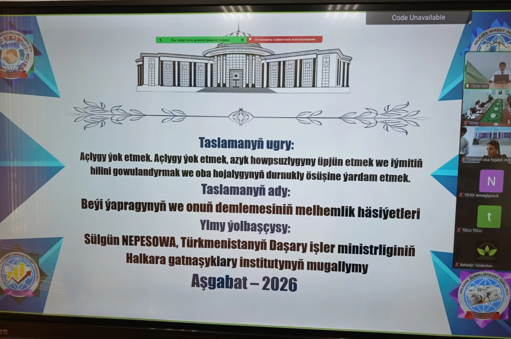 «DURNUKLY ÖSÜŞIŇ MAKSATLARYNA ÝETMEKDE ÝAŞLARYŇ ORNY» ATLY HALKARA YLMY-TASLAMA BÄSLEŞIGI GEÇIRILDI