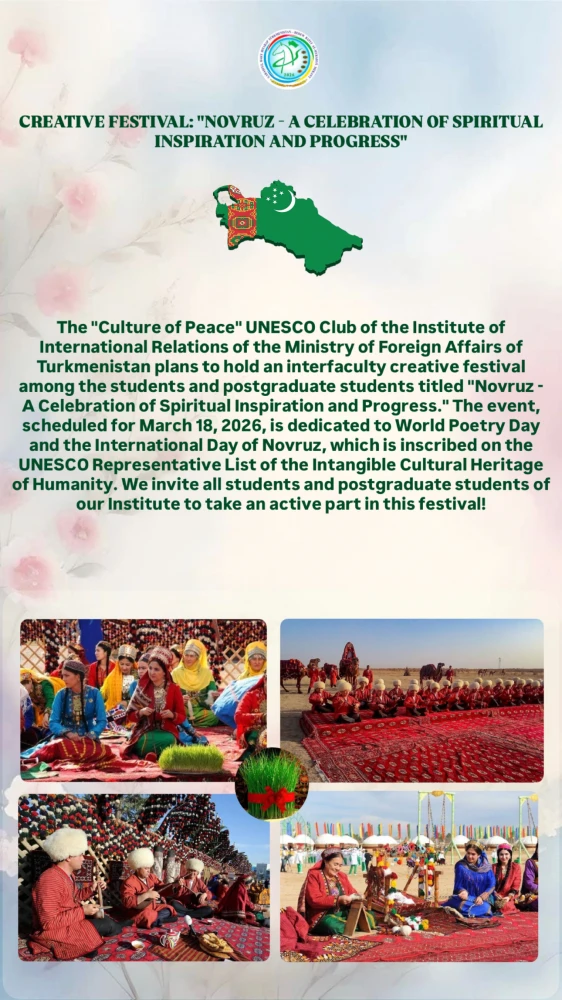 «Nowruz — ruhubelentligiň we ösüşleriň baýramy» atly  DÖREDIJILIK FESTIWALYNYŇ DÜZGÜNNAMASY