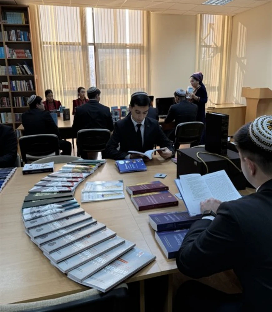 The Embassy of the Russian Federation Donated Books to the Library of the National School of Turkmen Diplomacy